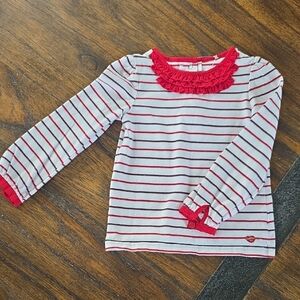 Healthtex Red and White Striped Long Sleeve Tee